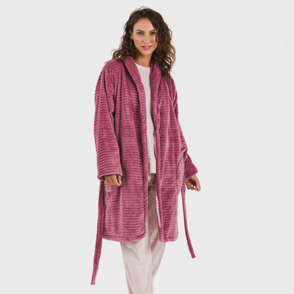 VESTAGLIA DA DONNA IN VELLUTO A RIGHE SEMPLICI