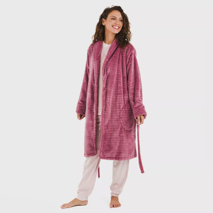 VESTAGLIA DA DONNA IN VELLUTO A RIGHE SEMPLICI