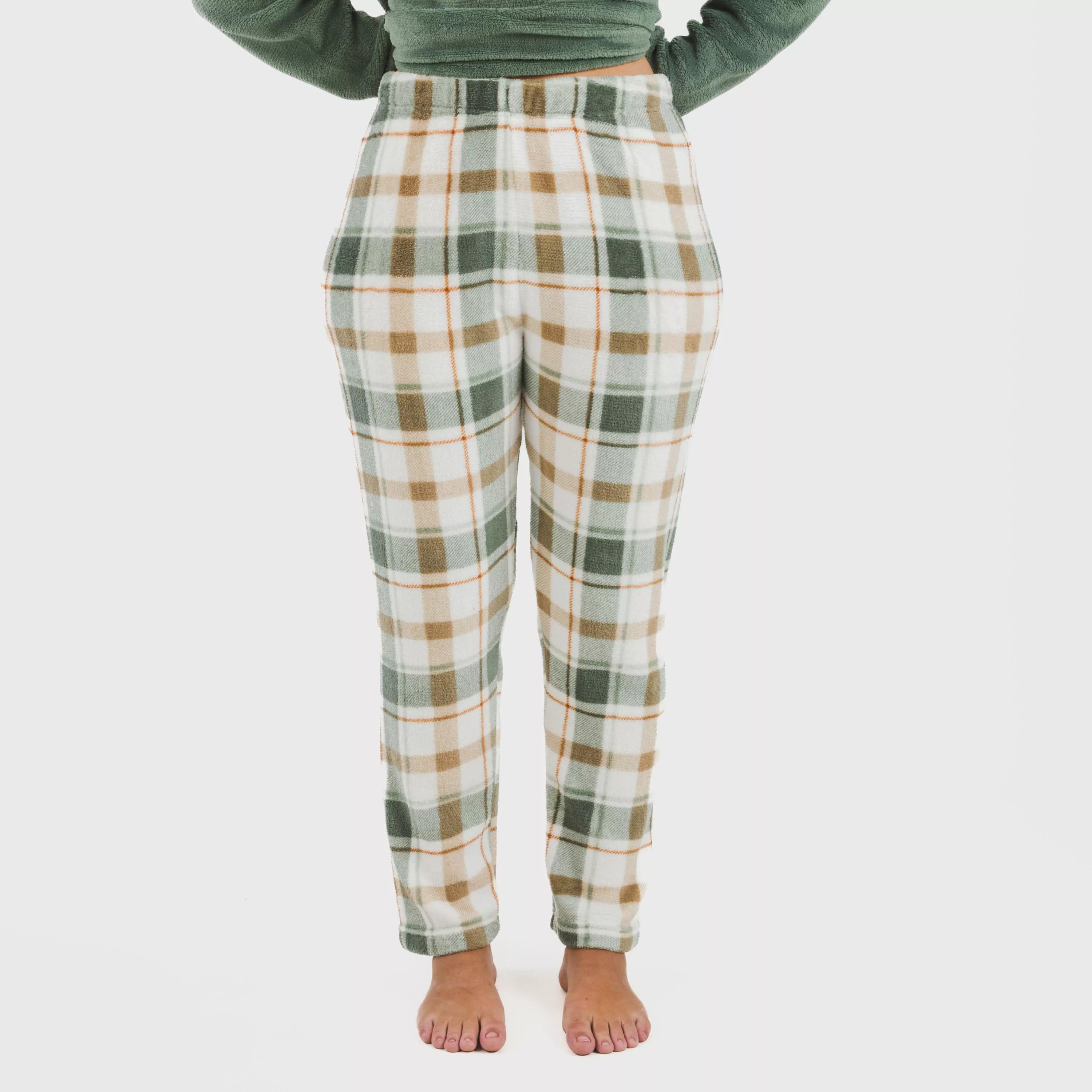 Pigiama a quadri corallo da donna NORIC