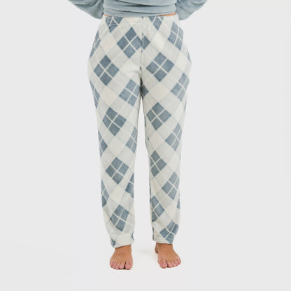 Pigiama da donna corallo con motivo a quadri Guima