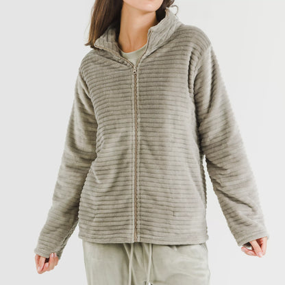 FELPA IN VELLUTO A RIGHE SEMPLICI DA DONNA