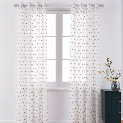 TENDA CON OCCHIELLI E POMPON