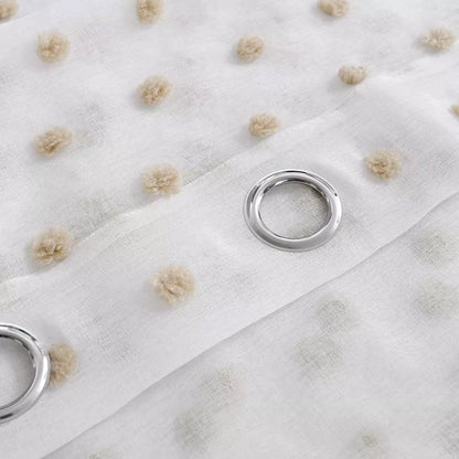 TENDA CON OCCHIELLI E POMPON