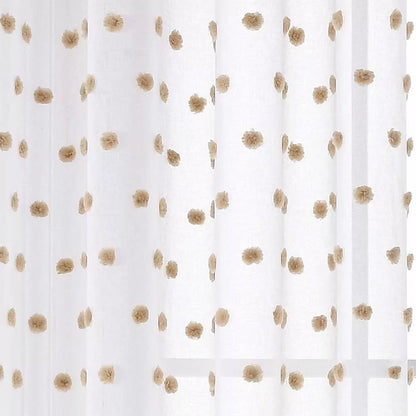 TENDA CON OCCHIELLI E POMPON