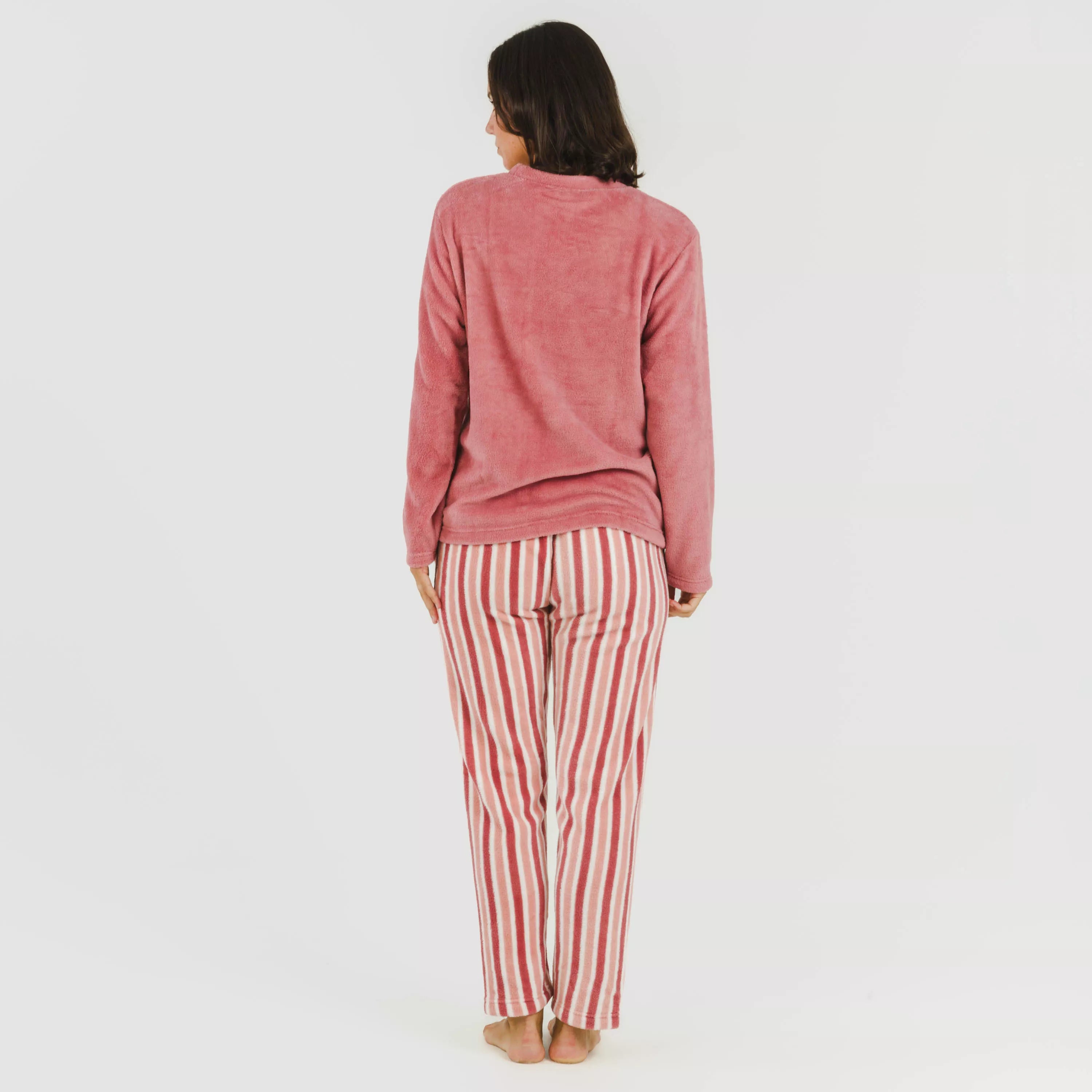 Pigiama a righe corallo da donna Brooke