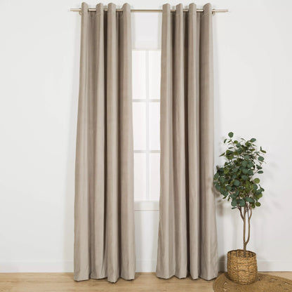 TENDA CON OCCHIELLI IN VELLUTO DI COTONE 140X260CM
