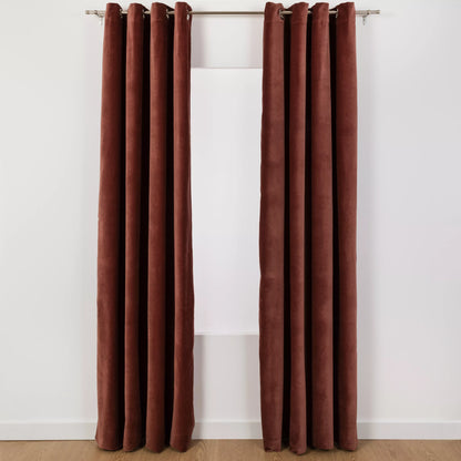 TENDA CON OCCHIELLI IN VELLUTO DI COTONE 140X260CM