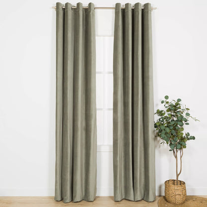 TENDA CON OCCHIELLI IN VELLUTO DI COTONE 140X260CM