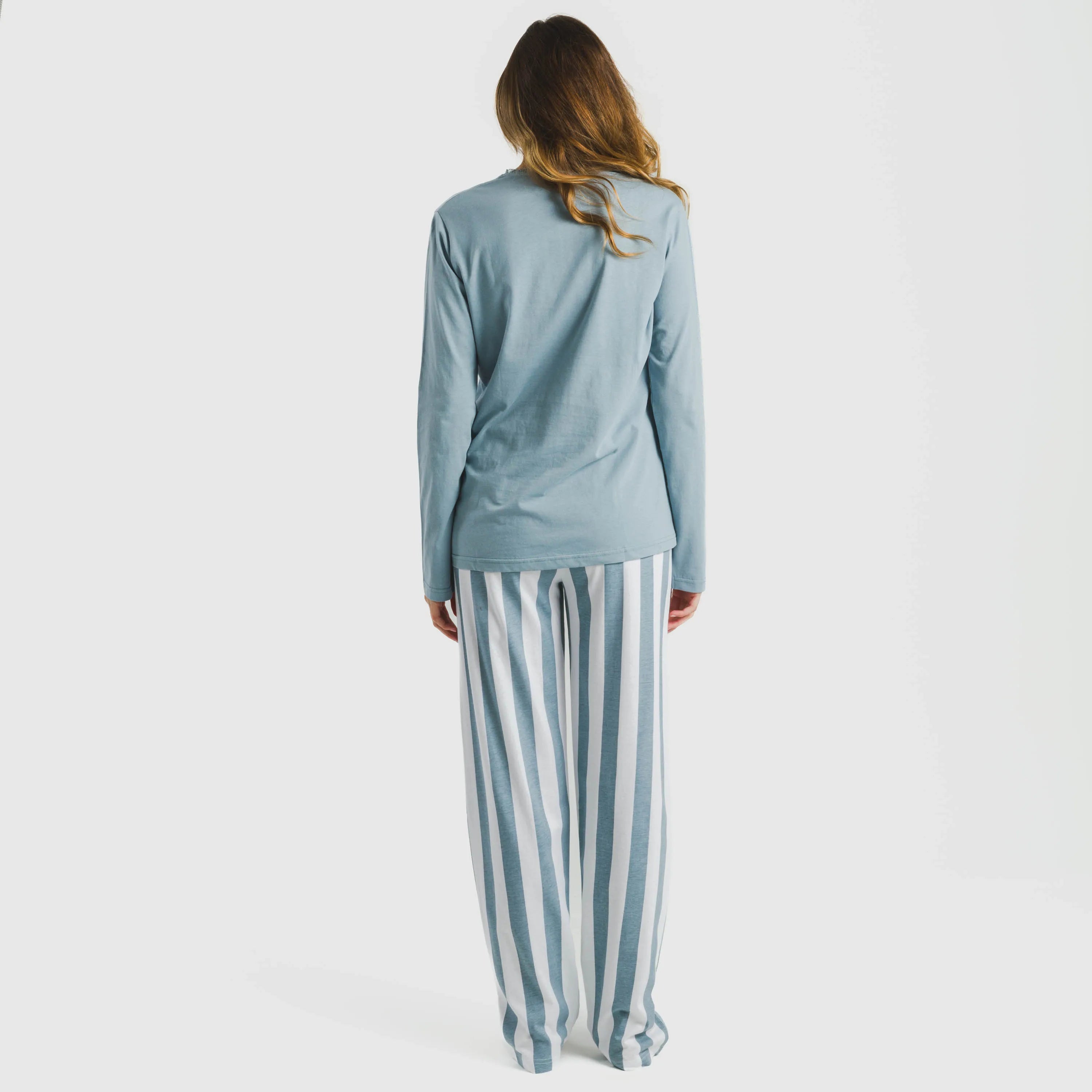 Pigiama lungo da donna con striscia di Elvis