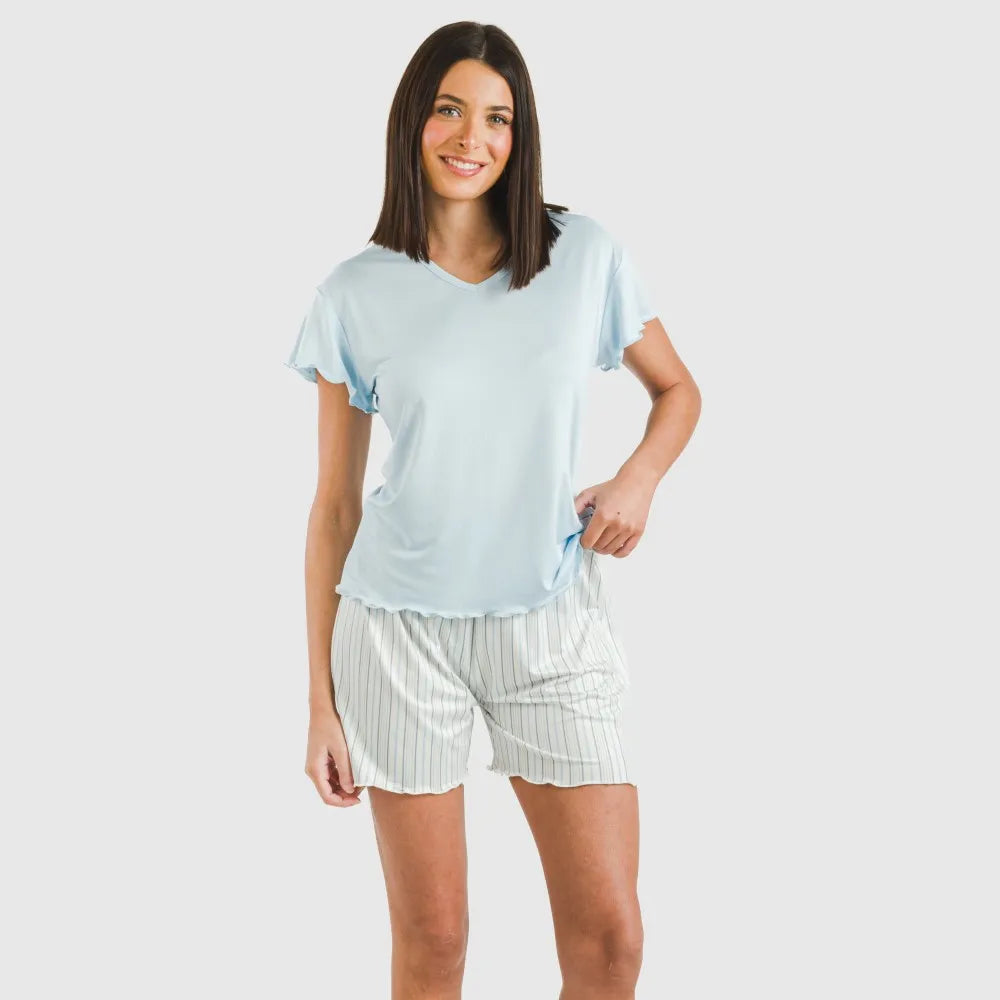 Pigiama a righe da donna CRT M/FLUID SOFT BILL