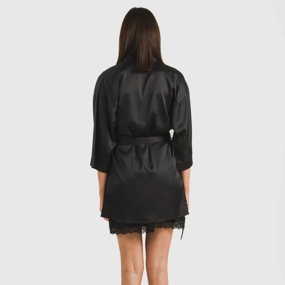 Vestaglia corta in raso da donna Friday Solid