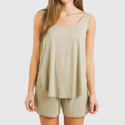 PIGIAMA DA DONNA IN VISCOSA TINTA UNITA CON SPALLINE