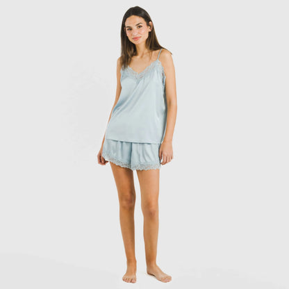 Pigiama da donna con spalline in raso Friday Solid