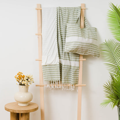 PACK PAREO ASCIUGAMANO + BORSA A RIGHE ALG