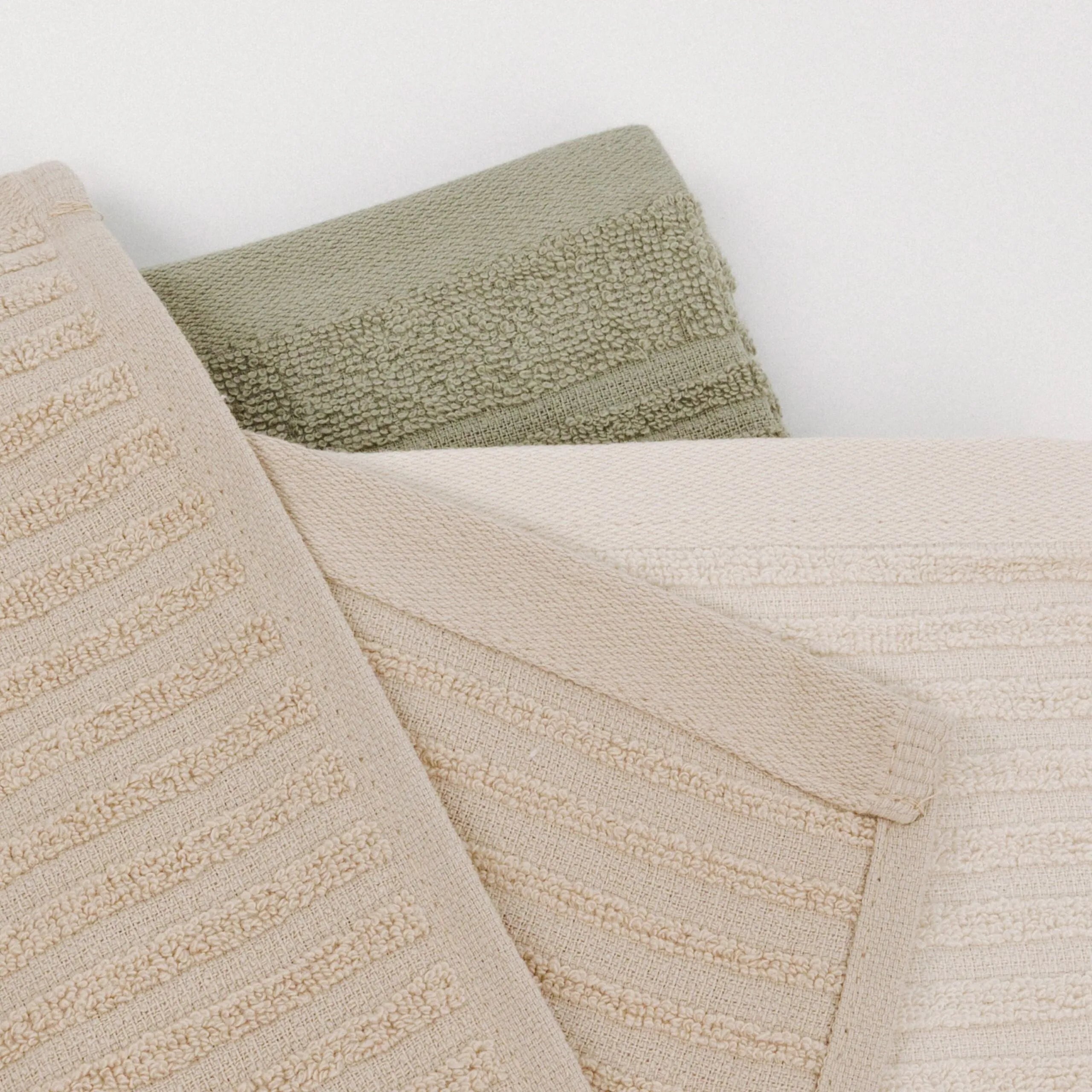 SET DI 3 ASCIUGAMANI DA CUCINA IN COTONE TINTA UNITA