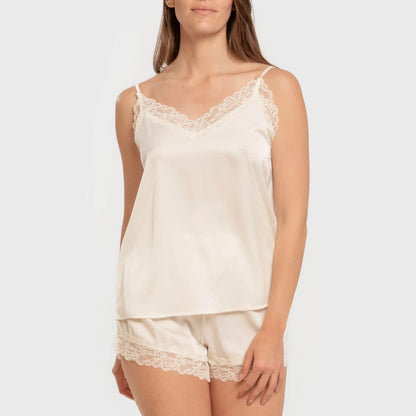 Pigiama da donna con spalline in raso Friday Solid