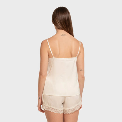 Pigiama da donna con spalline in raso Friday Solid