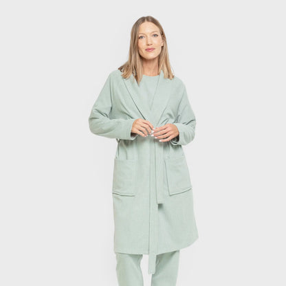 VESTAGLIA CANALE A RIGHE LARGHE IN TINTA UNITA