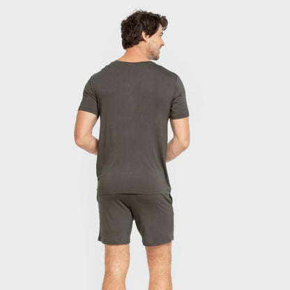 Pigiama corto da uomo in viscosa semplice