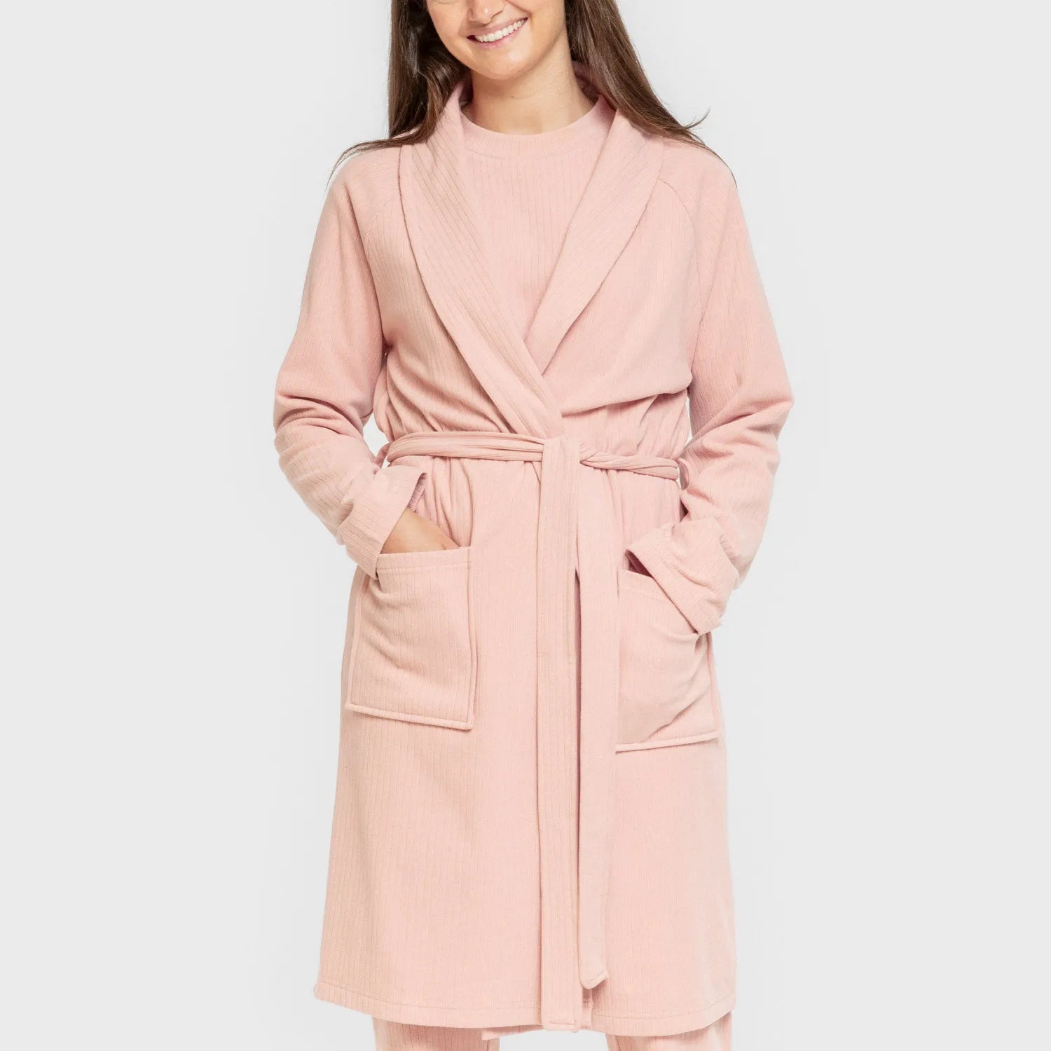 VESTAGLIA CANALE A RIGHE LARGHE IN TINTA UNITA