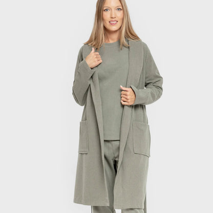 VESTAGLIA CANALE A RIGHE LARGHE IN TINTA UNITA