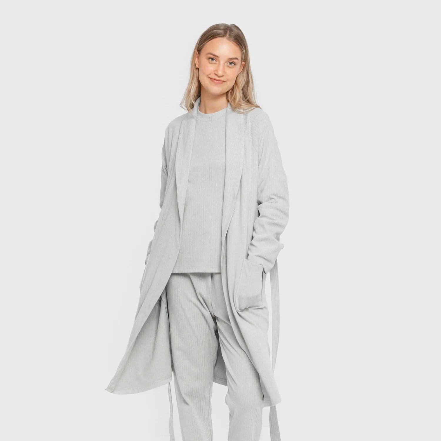 VESTAGLIA CANALE A RIGHE LARGHE IN TINTA UNITA