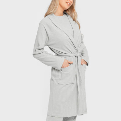 VESTAGLIA CANALE A RIGHE LARGHE IN TINTA UNITA