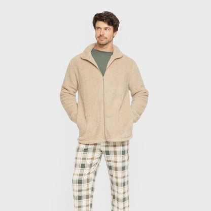 Felpa Sherpa tinta unita da uomo