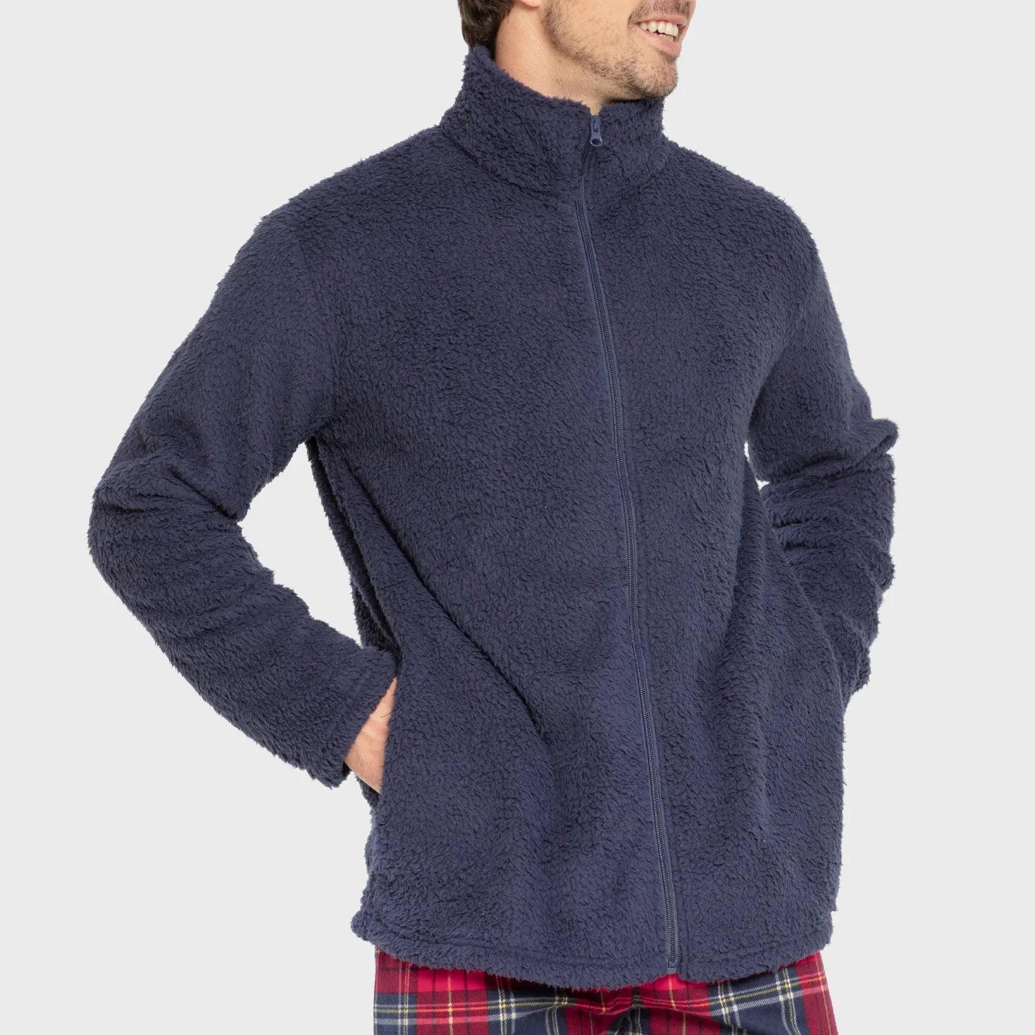 Felpa Sherpa tinta unita da uomo