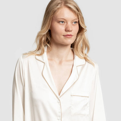 Pigiama lungo in raso da donna Friday Solid