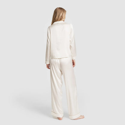 Pigiama lungo in raso da donna Friday Solid