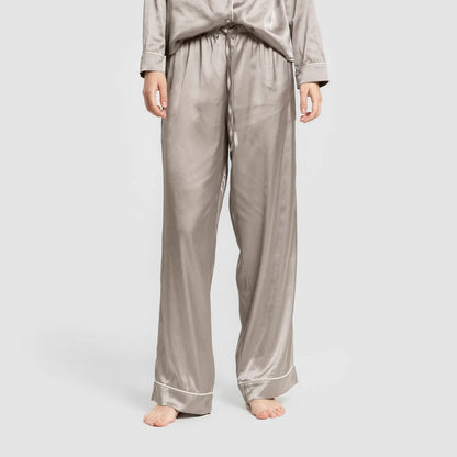 Pigiama lungo in raso da donna Friday Solid