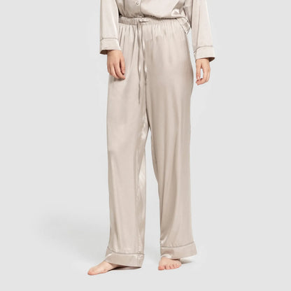 Pigiama lungo in raso da donna Friday Solid