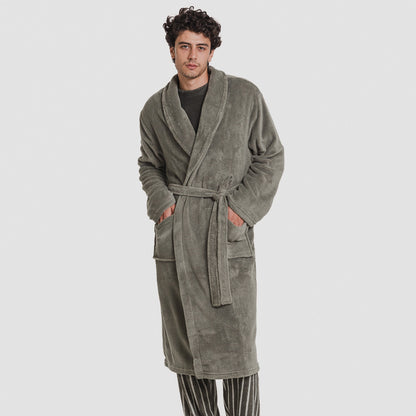 Bata coral hombre lisa