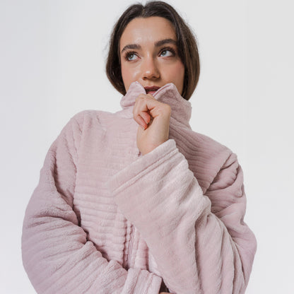 FELPA IN VELLUTO A RIGHE SEMPLICI DA DONNA