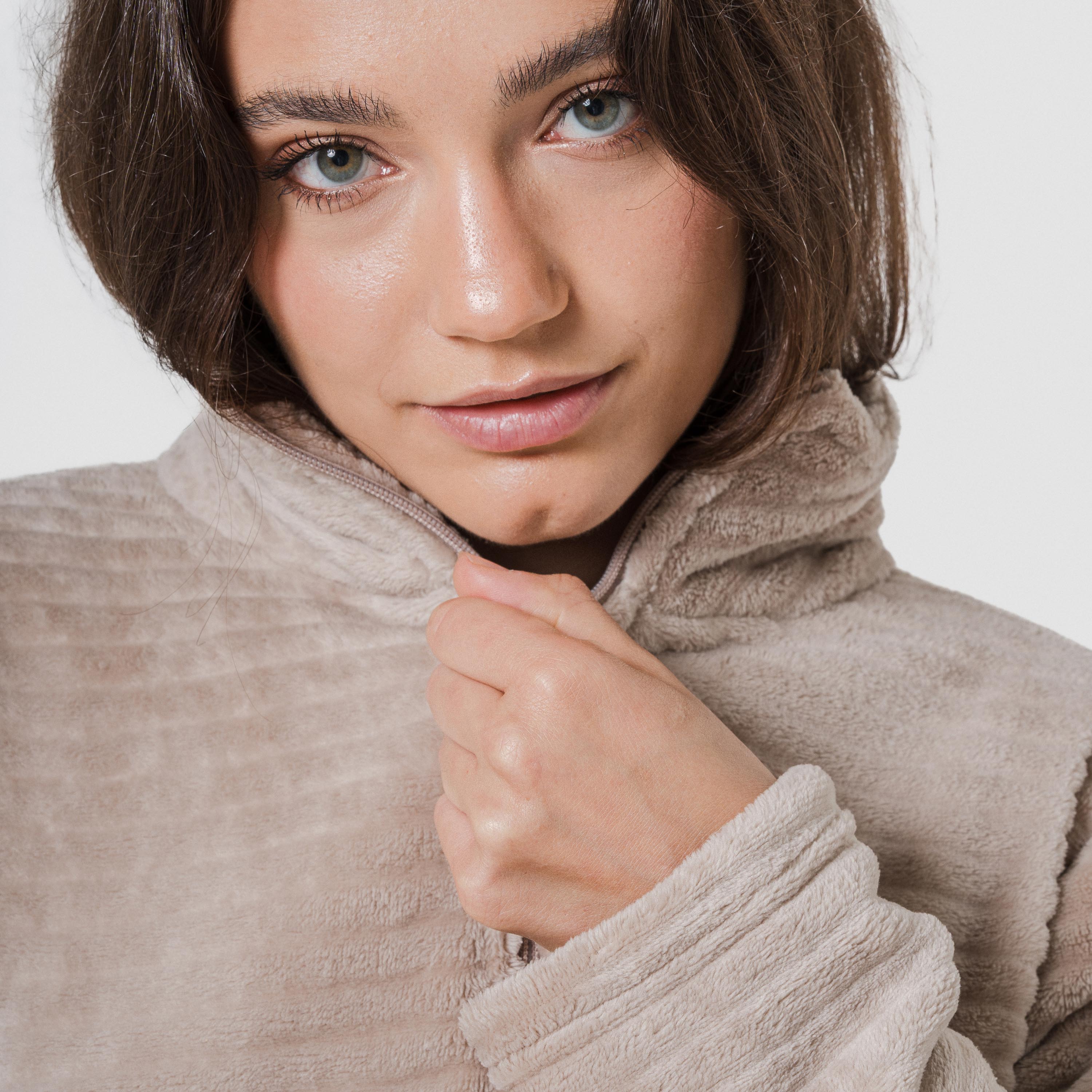 FELPA IN VELLUTO A RIGHE SEMPLICI DA DONNA