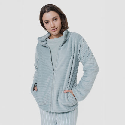 FELPA IN VELLUTO A RIGHE SEMPLICI DA DONNA