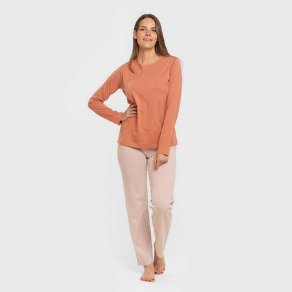 Pijama largo algodón Raya Mozarabe caldera