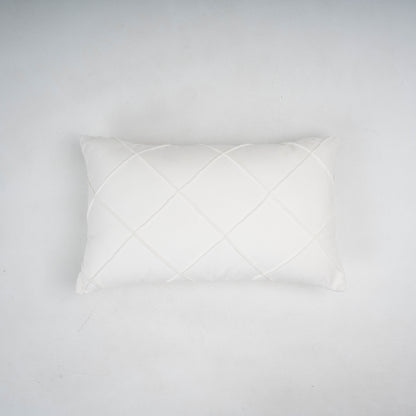 Cojín rectangular terciopelo algodón Rombo blanco - funda + relleno
