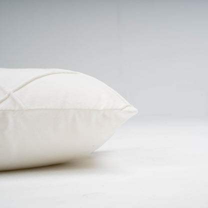 Cojín rectangular terciopelo algodón Rombo blanco - funda + relleno