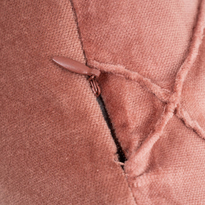 Cojín rectangular terciopelo algodón Rombo rosette - funda + relleno