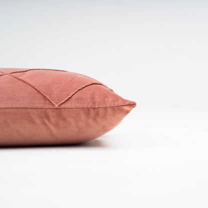 Cojín rectangular terciopelo algodón Rombo rosette - funda + relleno