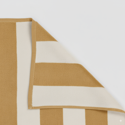 Toalla Playa Algodón 400gr Raya Ocre