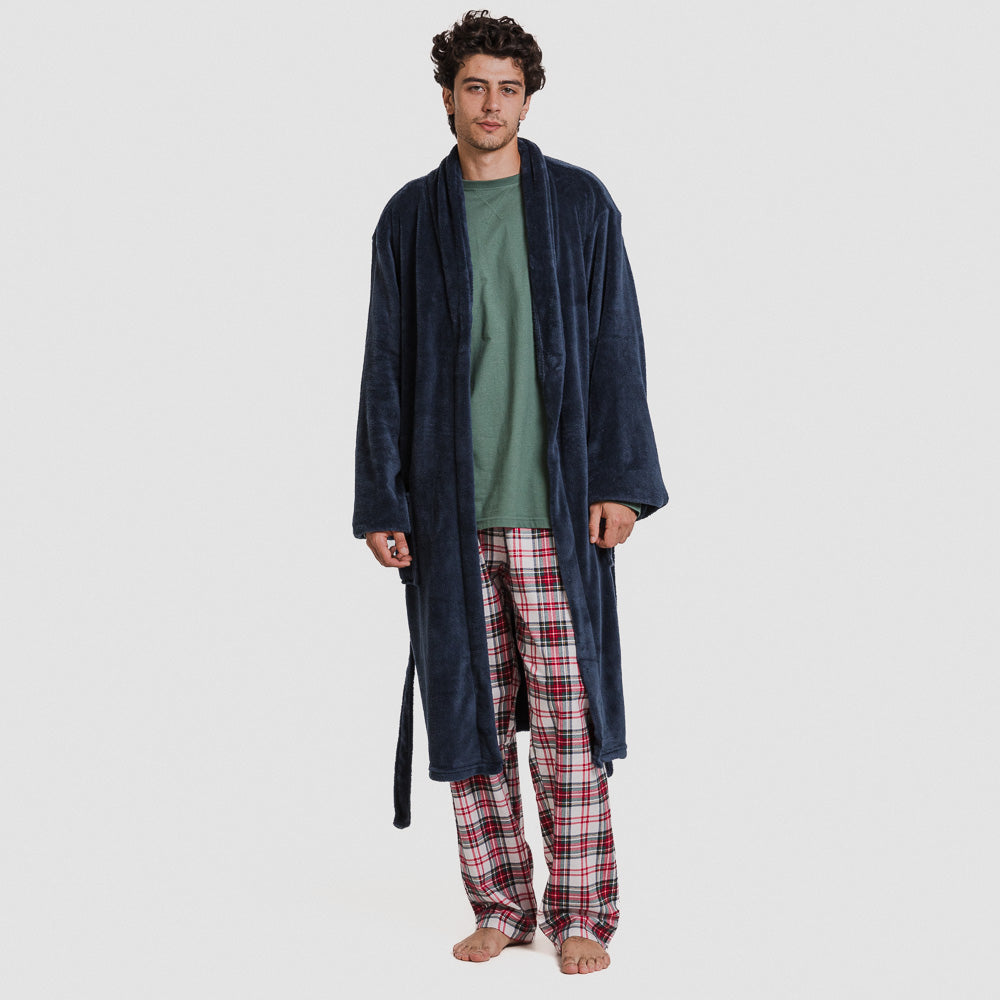 Bata coral hombre lisa