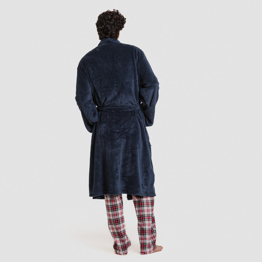 Bata coral hombre lisa