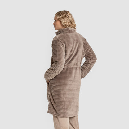 Bata terciopelo raya cremallera