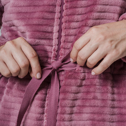 Bata terciopelo raya cremallera