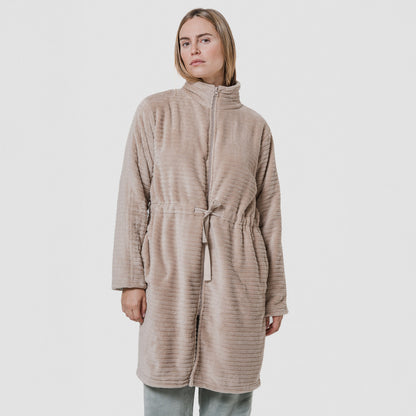 Bata terciopelo raya cremallera