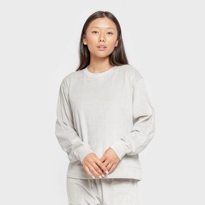 Pijama terciopelo super soft liso Gris Perla