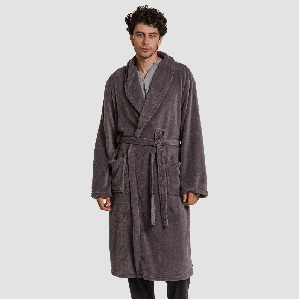 Bata coral hombre lisa